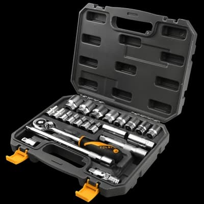 JUEGO 22 PZAS DADOS Y RATCHET DE 1/2″