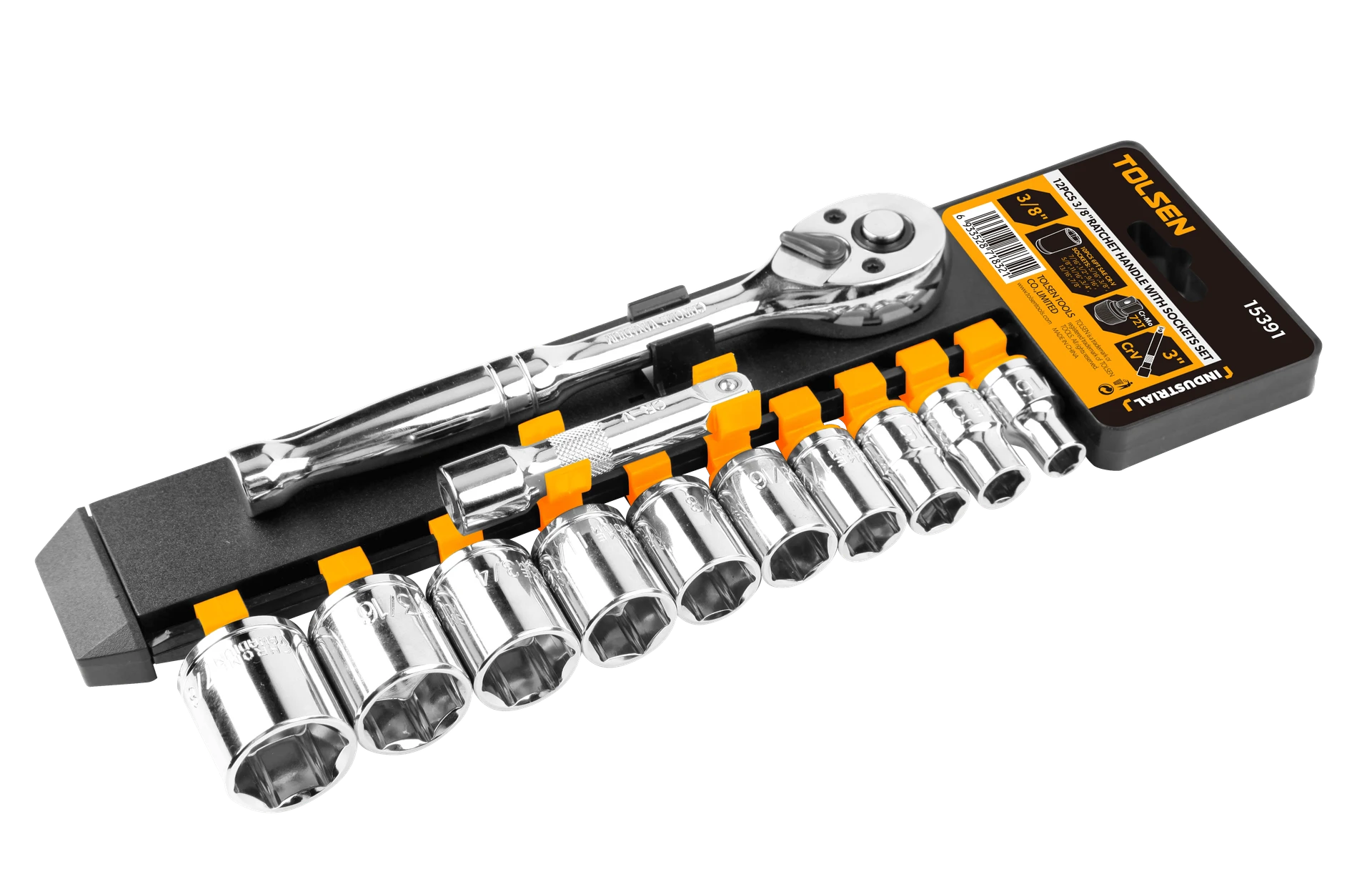 JUEGO DE DADOS Y RATCHET 12 PZAS 3/8″ (PULGADAS)