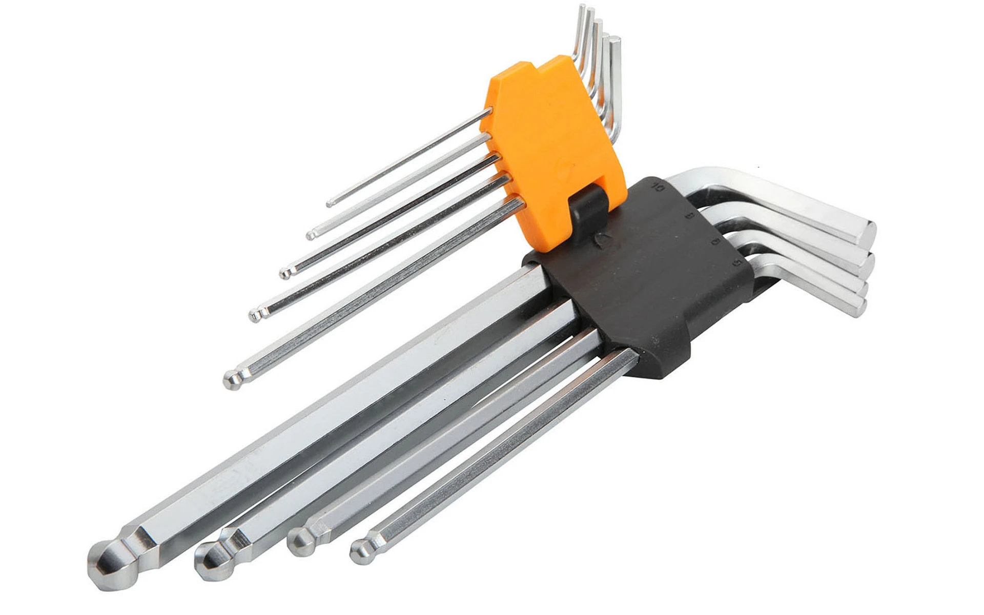 JUEGO DE LLAVES ALLEN BRAZO EXTRA LARGO DE PUNTA DE BOLA 9 PZAS