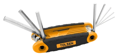 JUEGO DE LLAVES ALLEN PLEGABLES DE 9 PIEZAS (PULGADAS)