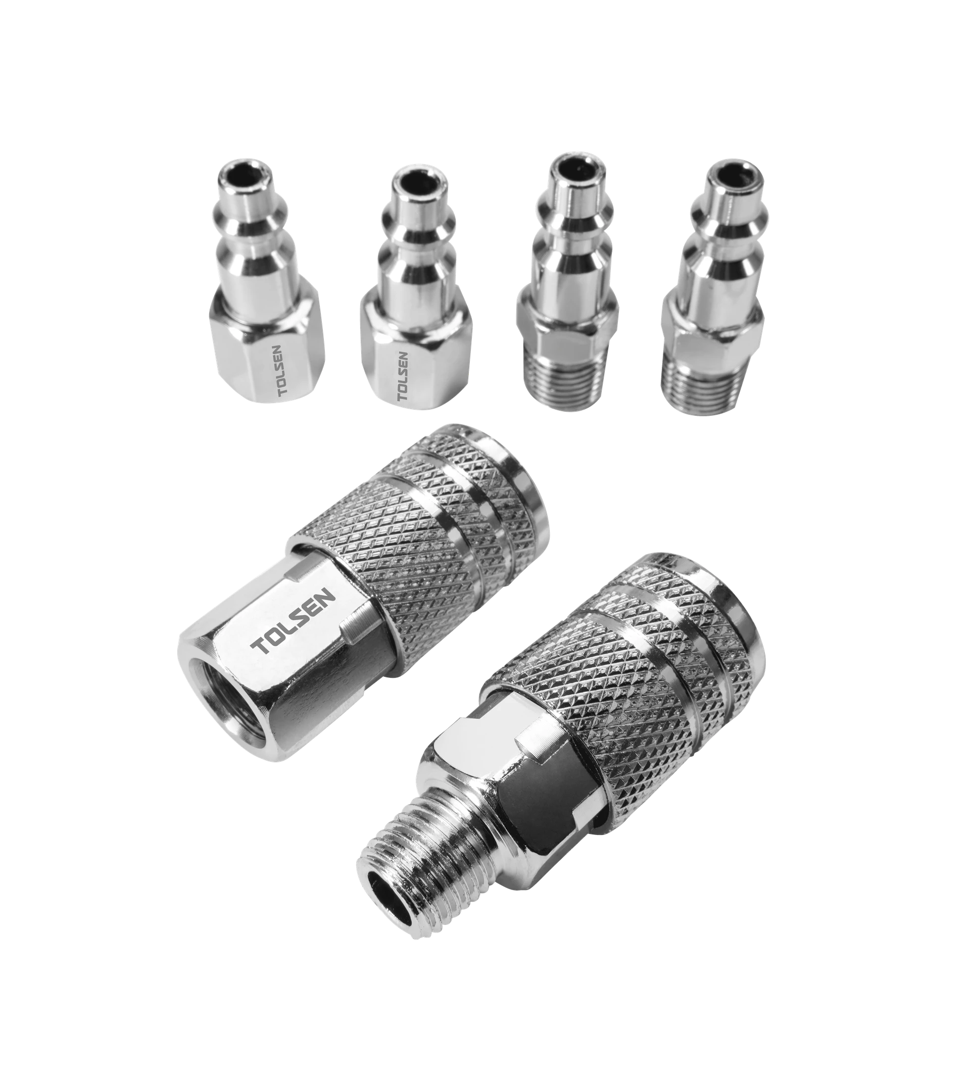 KIT DE CONECTOR ACOPLADOR DE ACERO 6 PZAS